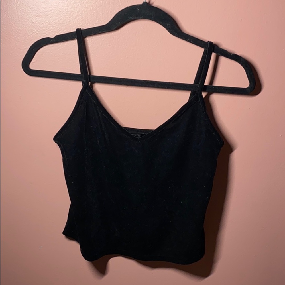 Black Velour crop top